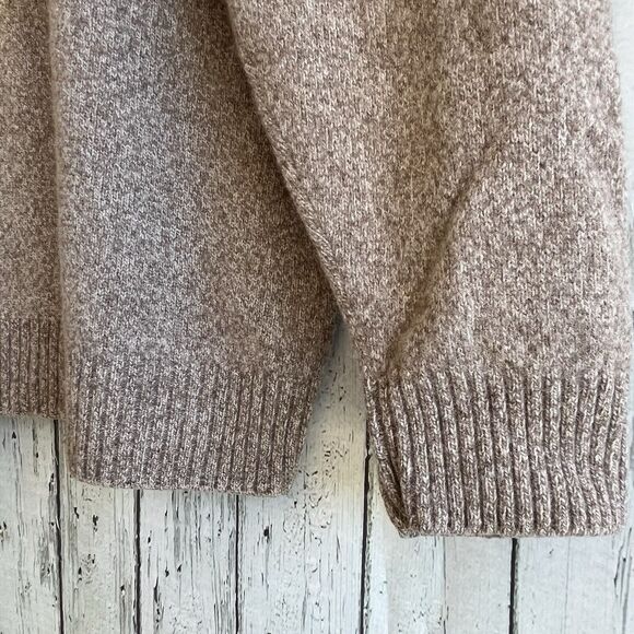 Warren & Parker Mens 1/4 Zip Sweater Size XXL Lambswool Nylon Elbow Patches Tan - Picture 4 of 12